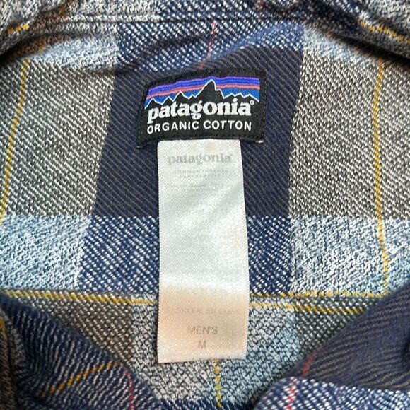 PATAGONIA FJORD FLANNEL Mens Medium Hayburner Classic Navy Long Sleeve Shirt - Picture 4 of 6